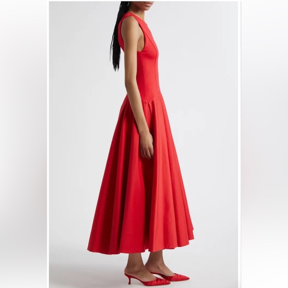 New Alice + Olivia Adley Sleeveless Drop Waist Maxi Dress - Picture 3 of 8